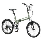 折りたたみ自転車 20インチ/マットグリーン(緑) シマノ6段変速 【HUMMER】 ハマー FDB206 W-sus
