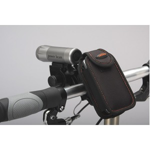 カラビナ付きフォンケース&ミニバー装備ブラケットセット 【IBERA】 IB-PB4+Q2 ブラック(黒) 〔自転車パーツ/アクセサリー〕