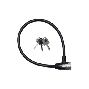 ワイヤーロック LED付きキー/ディンプルキー3本付き 【J&C】 JC-016W ブラック(黒) 〔自転車パーツ/アクセサリー〕