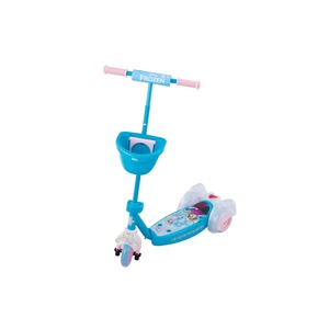 キッズスクーター(キックスクーター/乗用玩具) ブルー(青) 【アナと雪の女王】 重さ約3.0kg ドリンクホルダー付き