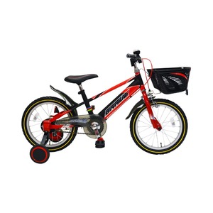 子供用自転車 16インチ/レッド(赤) 簡単着脱ペダル&簡単着脱補助車 【ブレイヴ】