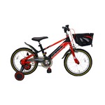 子供用自転車 16インチ/レッド(赤) 簡単着脱ペダル&簡単着脱補助車 【ブレイヴ】