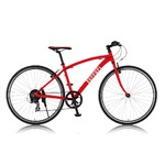 クロスバイク 700c（約28インチ）/レッド(赤) シマノ7段段変速 重さ12.3kg アルミフレーム 【Ferrari】 フェラーリ AL-CRB7007