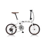 折りたたみ自転車 18インチ/ホワイト(白) シマノ6段変速 重さ13.1kg 【AlfaRomeo】 アルファロメオ FDB186
