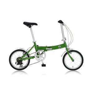 折りたたみ自転車 16インチ/グリーン(緑) シマノ6段変速 重さ11.8kg 軽量 【FIAT】 フィアット AL-FDB166