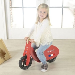 木製幼児用自転車/ペダル無し自転車 レッド(赤) 重さ 3.0kg 専用スタンド付き 【RENAULT】 ルノー WOODY TRAINEE-BIKE