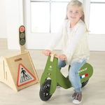 木製幼児用自転車/ペダル無し自転車 グリーン(緑) 重さ 3.0kg 専用スタンド付き 【RENAULT】 ルノー WOODY TRAINEE-BIKE