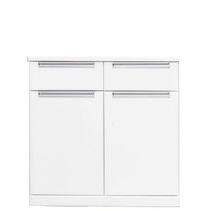 キッチンカウンター 【幅80cm】 ホワイト(白) Wコンセント/背面化粧 日本製 【完成品】【開梱設置】
