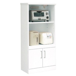 ミドルレンジボード 幅60cm 二口コンセント/スライドカウンター付き 日本製 ホワイト(白) 【完成品】【開梱設置】