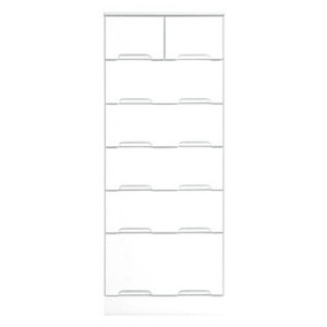 ハイチェスト 6段 【幅50cm】 スライドレール付き引き出し 日本製 ホワイト(白) 【完成品】【開梱設置】
