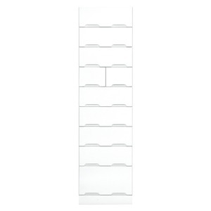タワーチェスト 【幅50cm】 スライドレール付き引き出し 日本製 ホワイト(白) 【完成品】【開梱設置】