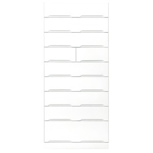タワーチェスト 【幅80cm】 スライドレール付き引き出し 日本製 ホワイト(白) 【完成品】【開梱設置】
