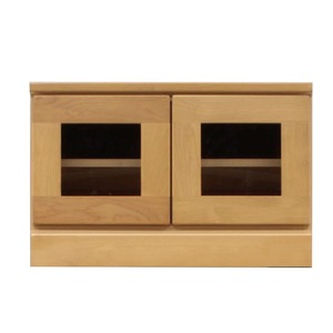 2段ローボード(テレビ台/テレビボード) 【Aタイプ/幅60cm】 木製 扉収納付き 日本製 ナチュラル 【完成品】