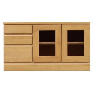 3段ローボード(テレビ台/テレビボード) 【幅90cm】 木製 扉収納付き 日本製 ナチュラル 【完成品】