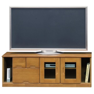 ローボード(テレビ台/テレビボード) 幅130cm 木製 扉/可動棚付き ナチュラル 【完成品】