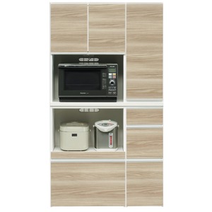 ハイレンジボード 幅100cm 二口コンセント/スライドテーブル付き 日本製 ブラウン 【完成品】【開梱設置】