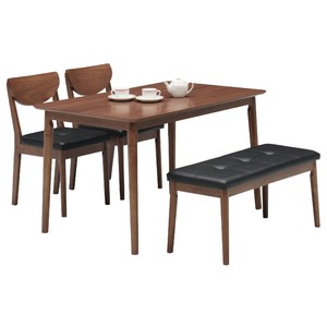 ダイニングセット 4点 【ダイニングテーブル&ベンチ&チェア2点】 木製 ブラウン 【組立品】