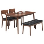 ダイニングセット 4点 【ダイニングテーブル&ベンチ&チェア2点】 木製 ブラウン 【組立品】