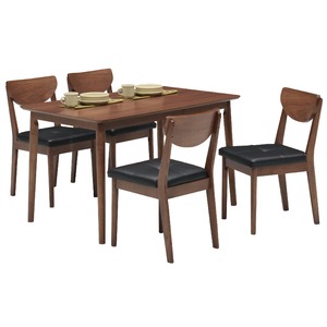 ダイニングセット 5点 【ダイニングテーブル&チェア4点】 木製 ブラウン 【組立品】