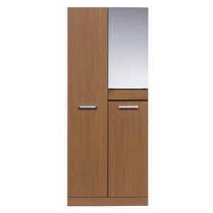 ハイタイプシューズボックス 【幅74cm】 木製 オートヒンジ/プラ棚付き 日本製 ブラウン 【完成品】【開梱設置】