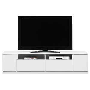 ローボード(テレビ台/テレビボード) 幅180cm オープン収納棚付き 日本製 ホワイト木目調（白）【完成品】【開梱設置】