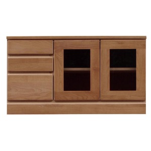 3段ローボード（テレビ台/テレビボード） 【幅90cm】 木製 扉収納付き 日本製 ブラウン 【完成品】
