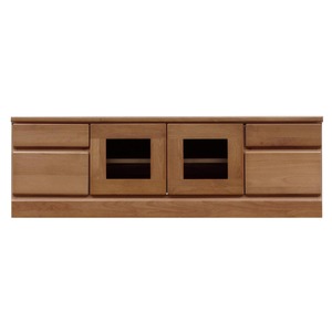 2段ローボード（テレビ台/テレビボード） 【幅120cm】 木製 扉収納付き 日本製 ブラウン 【完成品】