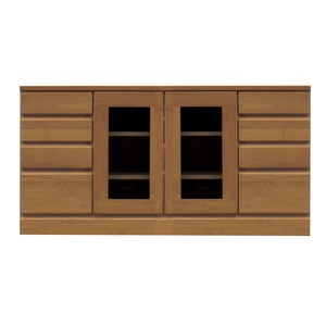 4段ローボード（テレビ台/テレビボード） 【幅120cm】 木製 扉収納付き 日本製 ブラウン 【完成品】【開梱設置】