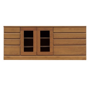 4段ローボード（テレビ台/テレビボード） 【幅150cm】 木製 扉収納付き 日本製 ブラウン 【完成品】【開梱設置】