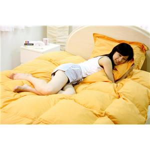 新20色羽根布団8点セット セミダブル サンセットオレンジ