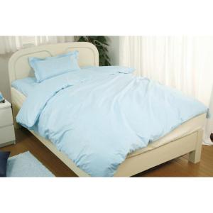 新20色羽根布団8点セット ダブル　ピュアブルー