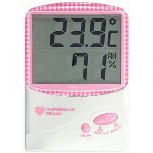 デジタル温湿度計 ピンク O-206PK 