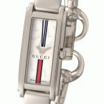 【GUCCI:グッチ】YA109501 109 レディースウォッチ(ホワイト ブルーブーツ柄文字盤)