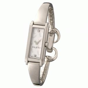 GUCCI（グッチ） YA109504 109 2Pダイヤ レディースウォッチ（ホワイト シルバーブーツ柄文字盤）