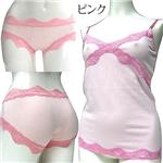 ゲルマONAKAシェイプアップキャミ＆ショーツ　ピンク　Ｍ－Ｌ